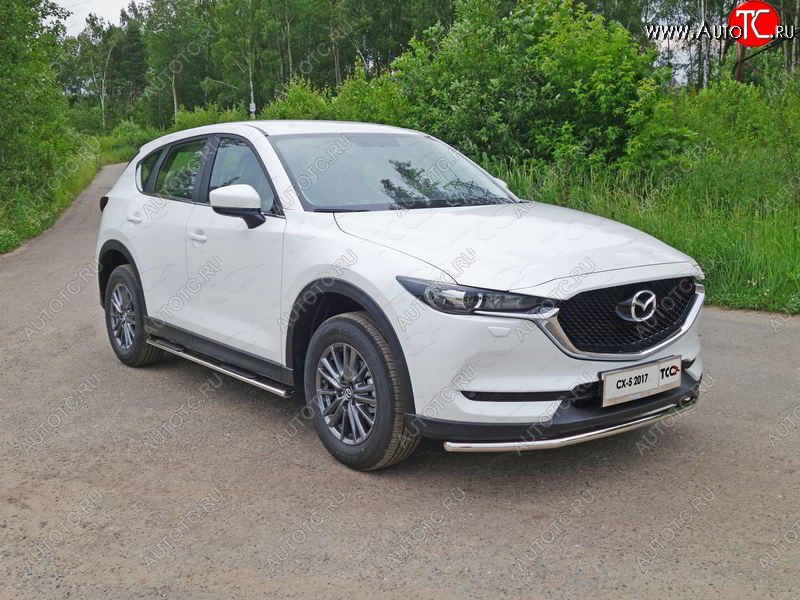 15 549 р. Защита переднего бампера нижняя d42,4 мм ТСС Тюнинг  Mazda CX-5  KF (2016-2024) (нержавейка)  с доставкой в г. Владивосток