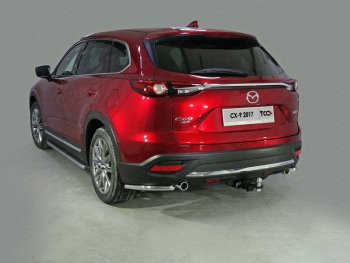 Защита заднего бампера (уголки, d42,4 мм) TCC Mazda (Мазда) CX-9 (ЦХ-9)  TC (2015-2024) TC дорестайлинг