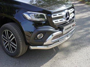 Защита переднего бампера нижняя овальная 75*42 мм ТСС Тюнинг Mercedes-Benz X class W470 (2017-2020)  (нержавейка)