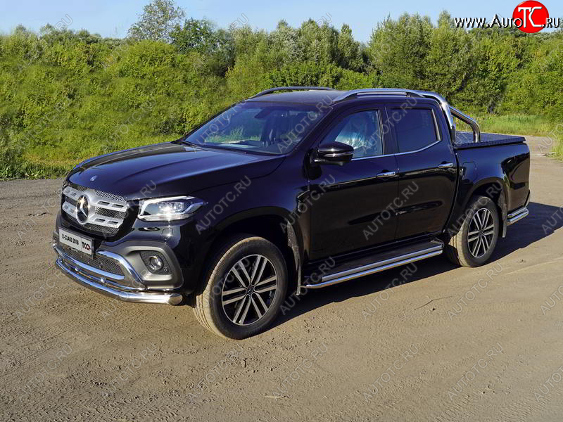 24 949 р. Защита переднего бампера нижняя 76,1 мм ТСС Тюнинг  Mercedes-Benz X class  W470 (2017-2020) (нержавейка)  с доставкой в г. Владивосток