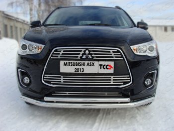 7 699 р. Средняя декоративная вставка в бампер ТСС Тюнинг  Mitsubishi ASX (2013-2016) 1-ый рестайлинг (d 12 мм)  с доставкой в г. Владивосток. Увеличить фотографию 1