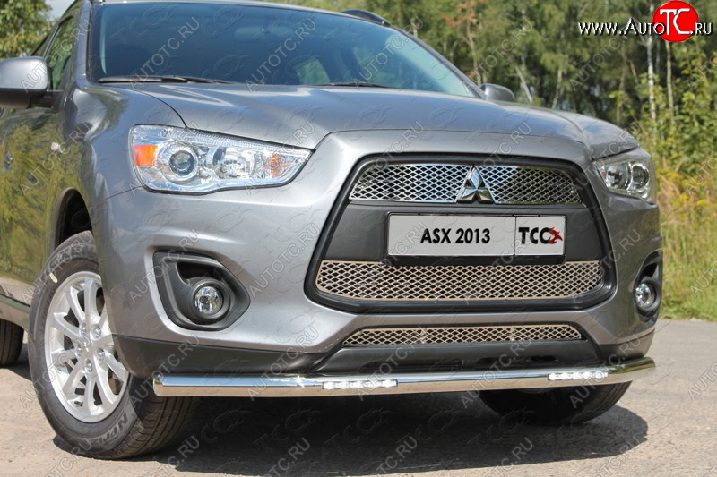 33 999 р. Защита переднего бампера нижняя с ДХО 60,3 мм ТСС Тюнинг  Mitsubishi ASX (2013-2016) 1-ый рестайлинг (нержавейка)  с доставкой в г. Владивосток