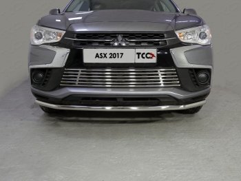 9 349 р. Нижняя декоративная вставка в бампер ТСС Тюнинг  Mitsubishi ASX (2017-2020) 2-ой рестайлинг (d 12 мм)  с доставкой в г. Владивосток. Увеличить фотографию 1