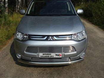 7 699 р. Верхняя декоративная вставка решетки радиатора ТСС Тюнинг  Mitsubishi Outlander  GF (2012-2014) дорестайлинг (d 12 мм)  с доставкой в г. Владивосток. Увеличить фотографию 1