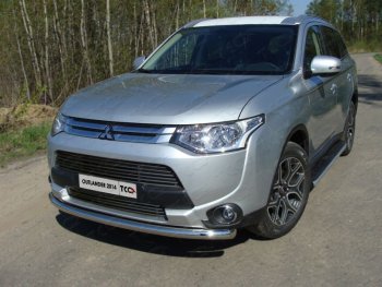 7 699 р. Верхняя декоративная вставка решетки радиатора ТСС Тюнинг  Mitsubishi Outlander  GF (2014-2016) 1-ый рестайлинг (d 12 мм)  с доставкой в г. Владивосток. Увеличить фотографию 1