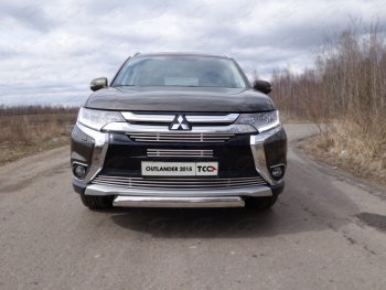 7 699 р. Верхняя декоративная вставка решетки радиатора ТСС Тюнинг  Mitsubishi Outlander  GF (2015-2018) 2-ой рестайлинг (d 12 мм)  с доставкой в г. Владивосток. Увеличить фотографию 1