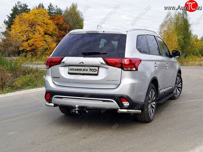 22 999 р. Защита заднего бампера (уголки, d60,3 мм) TCC Mitsubishi Outlander GF 3-ий рестайлинг (2018-2022)  с доставкой в г. Владивосток