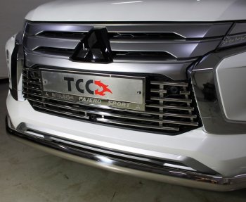 10 599 р. Декоративная вставка переднего бампера ТСС Тюнинг  Mitsubishi Pajero Sport  QF (2019-2022) рестайлинг (d 16 мм)  с доставкой в г. Владивосток. Увеличить фотографию 1