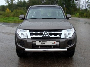 9 349 р. Декоративная вставка решетки радиатора ТСС Тюнинг  Mitsubishi Pajero  4 V90 (2011-2015) 1-ый рестайлинг (d 16 мм)  с доставкой в г. Владивосток. Увеличить фотографию 1