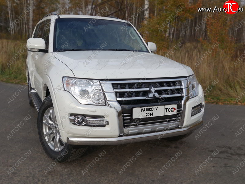 9 349 р. Декоративная вставка решетки радиатора ТСС Тюнинг  Mitsubishi Pajero  4 V90 (2014-2020) 2-ой рестайлинг (d 16 мм)  с доставкой в г. Владивосток