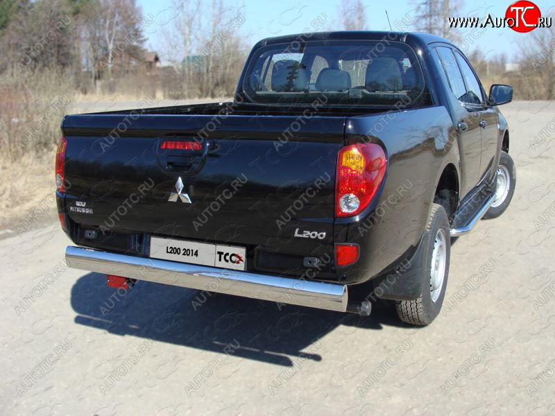 13 949 р. Защита задняя (центральная 120х60 мм) ТСС Тюнинг  Mitsubishi L200  4 (2013-2016)  рестайлинг (центральная)  с доставкой в г. Владивосток