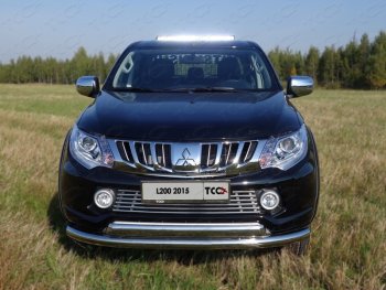 9 999 р. Декоративная вставка решетки радиатора ТСС Тюнинг  Mitsubishi L200  5 KK,KL (2015-2019) дорестайлинг (d 16 мм)  с доставкой в г. Владивосток. Увеличить фотографию 1