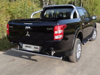 Защита задняя (центральная, нержавейка d76,1 мм) ТСС Тюнинг Mitsubishi L200 5 KK,KL дорестайлинг (2015-2019) ()