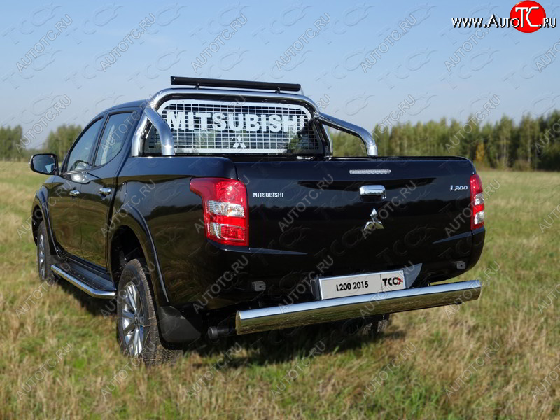 18 549 р. Защита задняя (центральная 120х60 мм) ТСС Тюнинг  Mitsubishi L200  5 KK,KL (2015-2019) дорестайлинг (центральная)  с доставкой в г. Владивосток