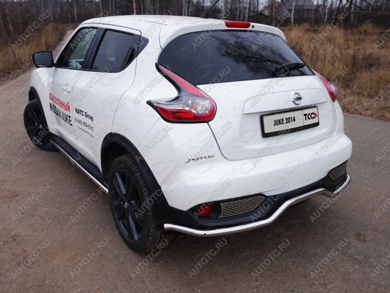 17 999 р. Защита заднего бампера d 42,4 мм ТСС Тюнинг  Nissan Juke  1 YF15 (2014-2020) рестайлинг (нержавейка)  с доставкой в г. Владивосток