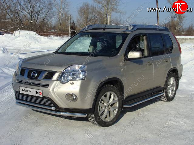 20 999 р. Защита переднего бампера нижняя d60,3*42,4 мм ТСС Тюнинг Nissan X-trail 2 T31 рестайлинг (2010-2015) (нержавейка)  с доставкой в г. Владивосток