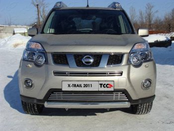 3 899 р. Верхняя декоративная вставка решетки радиатора ТСС Тюнинг  Nissan X-trail  2 T31 (2010-2015) рестайлинг (d 12 мм)  с доставкой в г. Владивосток. Увеличить фотографию 1