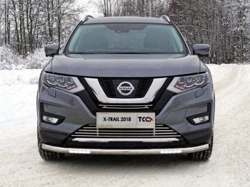 Защита переднего бампера нижняя с ДХО 60,3 мм ТСС Тюнинг Nissan (Нисан) X-trail (Х-трейл)  3 T32 (2017-2022) 3 T32 рестайлинг  (нержавейка)