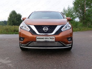 10 799 р. Нижняя декоративная вставка в бампер ТСС Тюнинг  Nissan Murano  3 Z52 (2015-2022) дорестайлинг (d 12 мм)  с доставкой в г. Владивосток. Увеличить фотографию 1