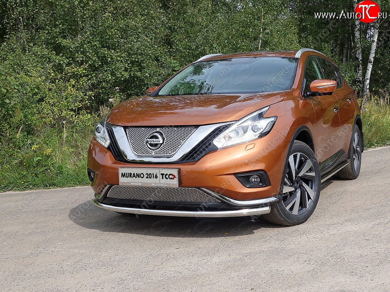 21 799 р. Защита переднего бампера нижняя d60,3 мм ТСС Тюнинг Nissan Murano 3 Z52 дорестайлинг (2015-2022) (нержавейка)  с доставкой в г. Владивосток