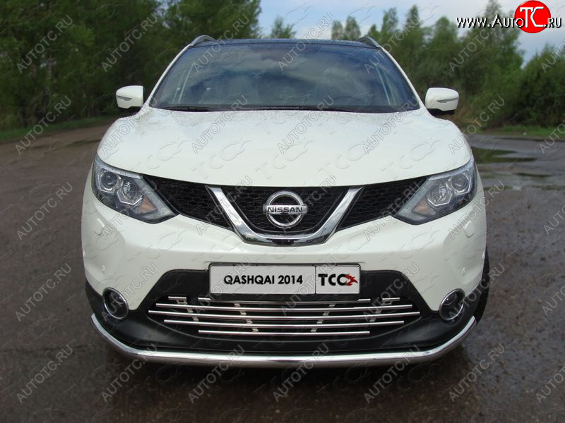 9 349 р. Декоративная вставка решетки радиатора ТСС Тюнинг  Nissan Qashqai  2 (2013-2019) J11 дорестайлинг (d 16 мм)  с доставкой в г. Владивосток