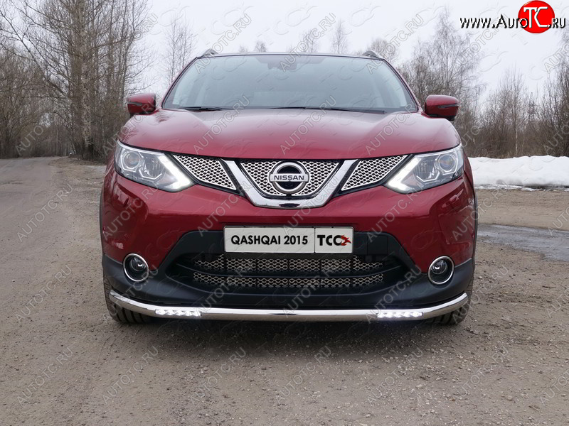 37 649 р. Защита переднего бампера нижняя с ДХО 60,3 мм ТСС Тюнинг  Nissan Qashqai  2 (2013-2019) J11 дорестайлинг (нержавейка)  с доставкой в г. Владивосток