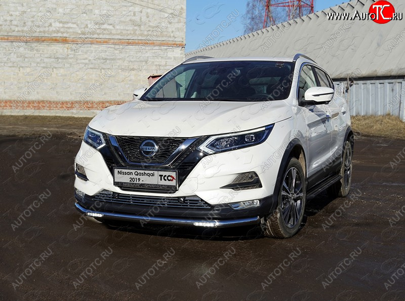 34 899 р. Защита переднего бампера нижняя с ДХО 60,3 мм ТСС Тюнинг  Nissan Qashqai  2 (2017-2022) J11 рестайлинг (нержавейка)  с доставкой в г. Владивосток