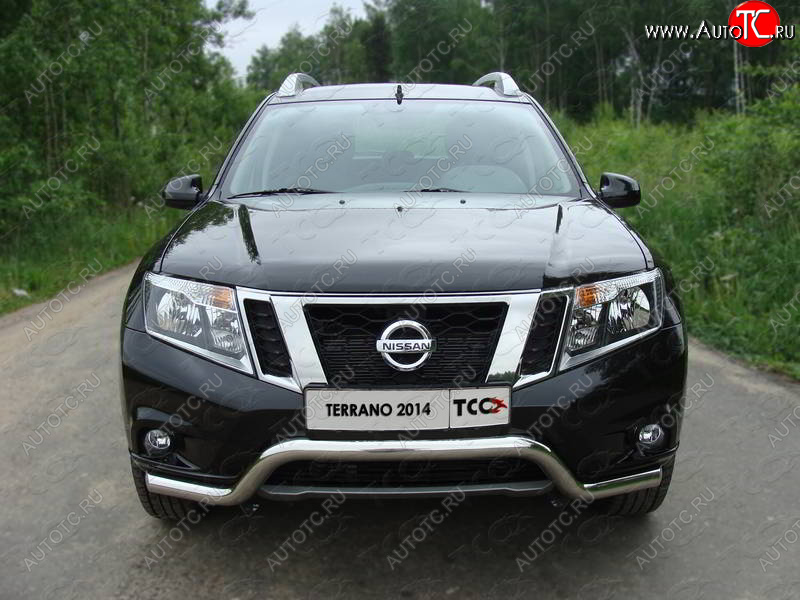 18 699 р. Защита переднего бампера кенгурин 60,3 мм ТСС Тюнинг  Nissan Terrano  D10 (2013-2016) дорестайлинг (нержавейка)  с доставкой в г. Владивосток