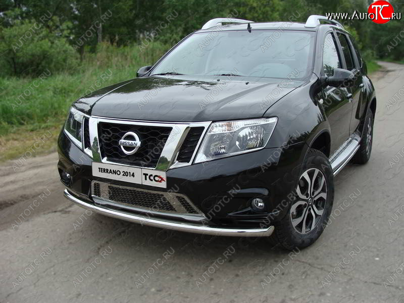 16 899 р. Защита переднего бампера нижняя d60,3 мм ТСС Тюнинг Nissan Terrano D10 дорестайлинг (2013-2016) (нержавейка)  с доставкой в г. Владивосток