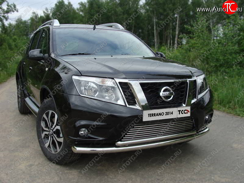 22 999 р. Защита передняя нижняя двойная 60,3*42,4 мм ТСС Тюнинг Nissan Terrano D10 дорестайлинг (2013-2016) (нержавейка)  с доставкой в г. Владивосток