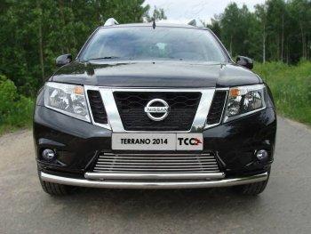 6 899 р. Верхняя декоративная вставка решетки радиатора ТСС Тюнинг  Nissan Terrano  D10 (2013-2016) дорестайлинг (d 12 мм)  с доставкой в г. Владивосток. Увеличить фотографию 1