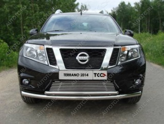 6 899 р. Верхняя декоративная вставка решетки радиатора ТСС Тюнинг  Nissan Terrano  D10 (2013-2016) дорестайлинг (d 12 мм)  с доставкой в г. Владивосток