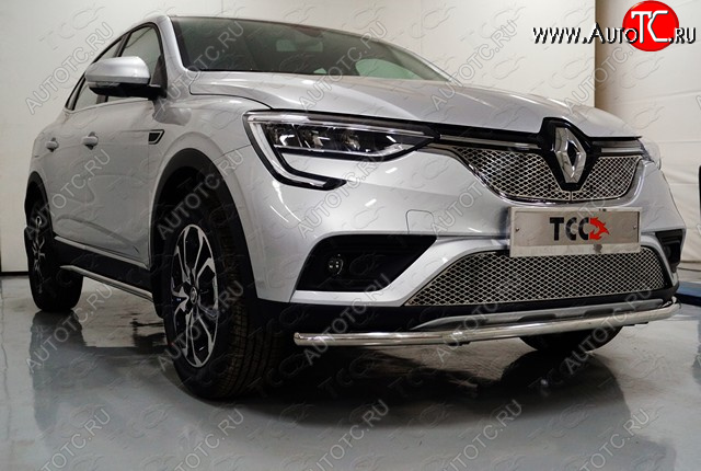 14 699 р. Защита переднего бампера нижняя 42,4 мм ТСС Тюнинг Renault Arkana (2019-2024) (нержавейка)  с доставкой в г. Владивосток