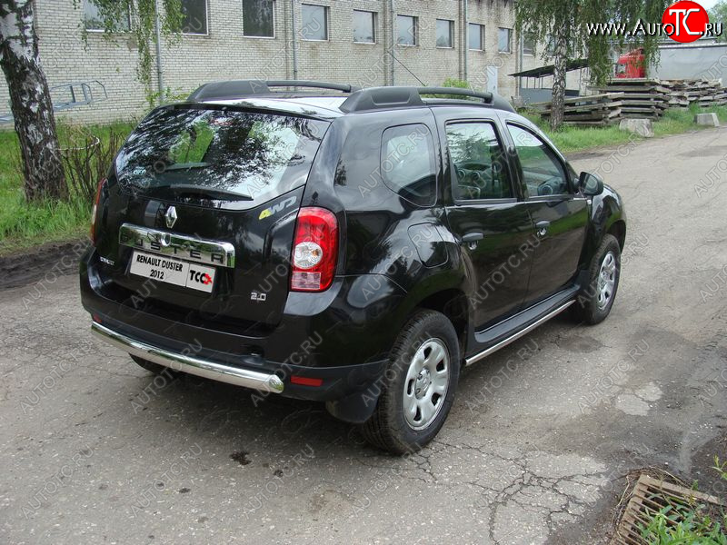 16 849 р. Защита задняя (овальная короткая 75х42 мм) ТСС Тюнинг Renault Duster HS дорестайлинг (2010-2015) (овальная короткая)  с доставкой в г. Владивосток