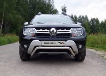 Защита переднего бампера кенгурин 60,3 мм ТСС Тюнинг Renault (Рено) Duster (Дастер)  HS (2015-2021) HS рестайлинг  (нержавейка)