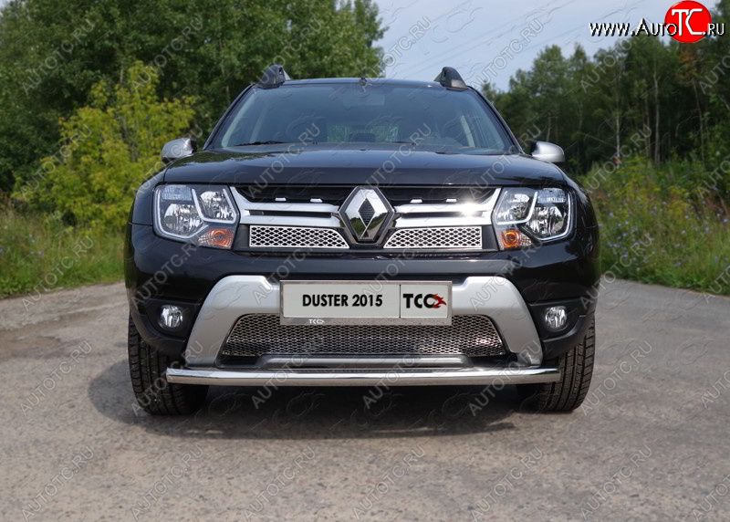 15 549 р. Защита переднего бампера нижняя d60,3 мм ТСС Тюнинг Renault Duster HS рестайлинг (2015-2021) (нержавейка)  с доставкой в г. Владивосток