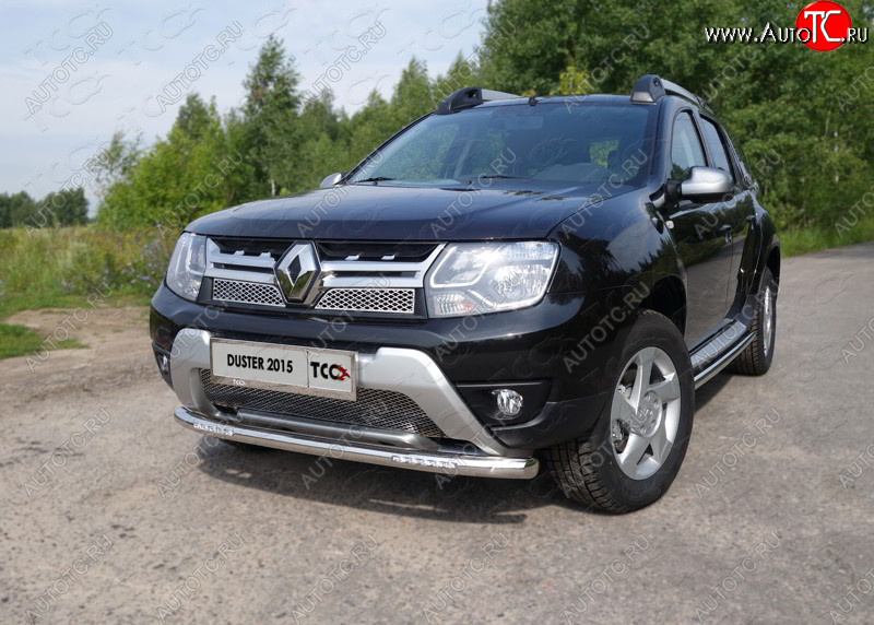 30 999 р. Защита переднего бампера нижняя с ДХО 60,3 мм ТСС Тюнинг  Renault Duster  HS (2015-2021) рестайлинг (нержавейка)  с доставкой в г. Владивосток