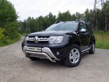 7 699 р. Нижняя декоративная вставка в бампер ТСС Тюнинг  Renault Duster  HS (2015-2021) рестайлинг (d 12 мм)  с доставкой в г. Владивосток. Увеличить фотографию 1