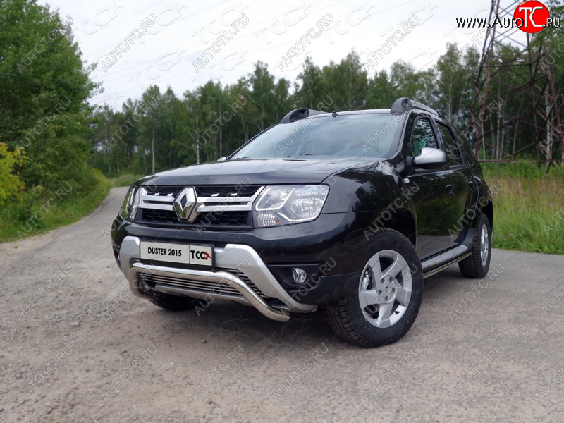 7 699 р. Нижняя декоративная вставка в бампер ТСС Тюнинг  Renault Duster  HS (2015-2021) рестайлинг (d 12 мм)  с доставкой в г. Владивосток