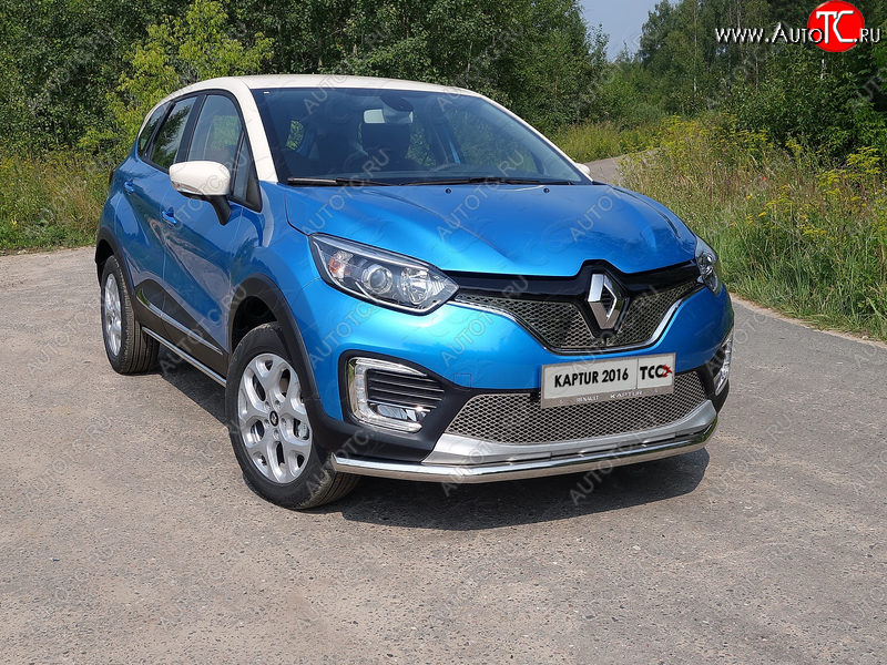 15 999 р. Защита переднего бампера нижняя d60,3 мм ТСС Тюнинг Renault Kaptur дорестайлинг (2016-2020) (нержавейка)  с доставкой в г. Владивосток