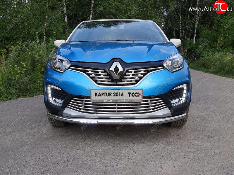 30 999 р. Защита переднего бампера нижняя с ДХО 60,3 мм ТСС Тюнинг  Renault Kaptur (2016-2020) дорестайлинг (нержавейка)  с доставкой в г. Владивосток