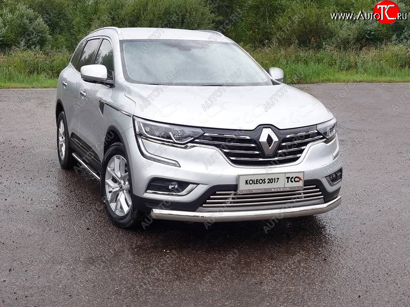 6 899 р. Нижняя декоративная вставка в бампер ТСС Тюнинг  Renault Koleos  2 (2016-2025) (d 16 мм)  с доставкой в г. Владивосток