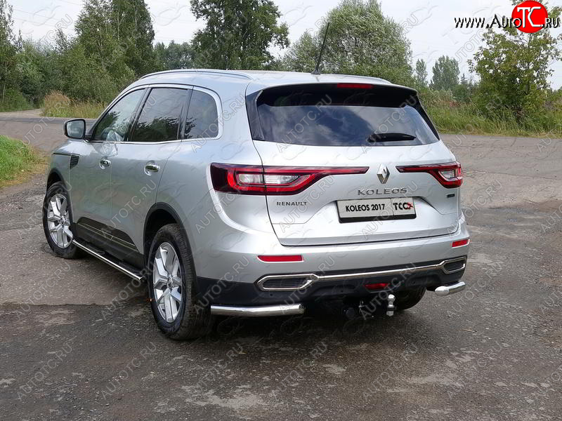 18 699 р. Защита заднего бампера (уголки, d60,3 мм) TCC  Renault Koleos  2 (2016-2025)  с доставкой в г. Владивосток