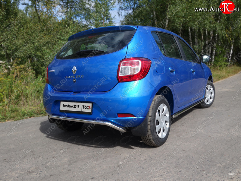 12 299 р. Защита задняя d42,4 мм ТСС Тюнинг Renault Sandero (B8) дорестайлинг (2014-2018)  с доставкой в г. Владивосток