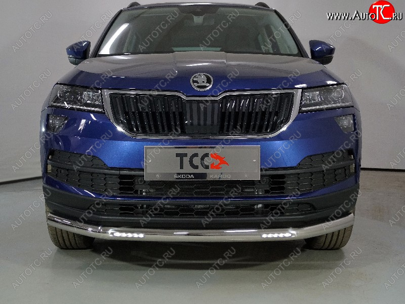 35 599 р. Защита переднего бампера нижняя с ДХО 60,3 мм ТСС Тюнинг Skoda Karoq NU7 рестайлинг (2020-2024) (нержавейка)  с доставкой в г. Владивосток