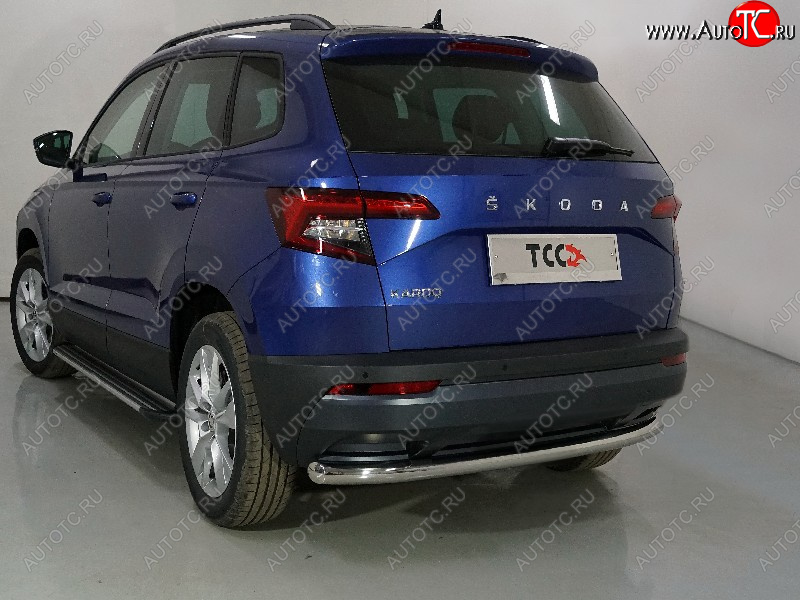 15 549 р. Защита задняя (нержавейка 60,3 мм) ТСС Тюнинг Skoda Karoq NU7 рестайлинг (2020-2025)  с доставкой в г. Владивосток