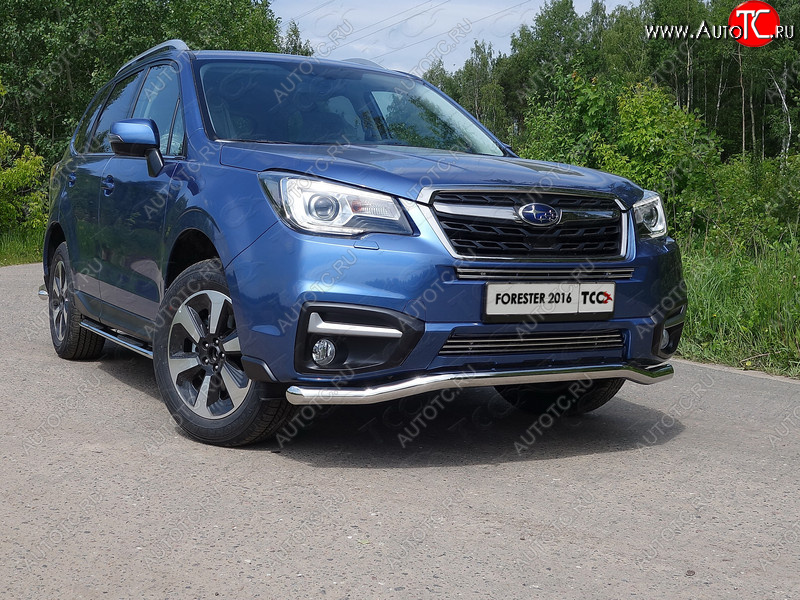 21 799 р. Защита переднего бампера нижняя d60,3 мм ТСС Тюнинг Subaru Forester SJ рестайлинг (2016-2019) (нрежавейка)  с доставкой в г. Владивосток