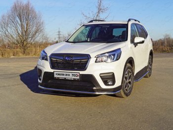 Защита переднего бампера нижняя d42,4 мм ТСС Тюнинг Subaru (Субару) Forester (Форестер)  SK/S14 (2018-2021) SK/S14 дорестайлинг  (нержавейка)