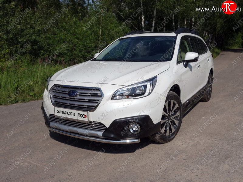 15 549 р. Защита переднего бампера нижняя d50,8 мм ТСС Тюнинг Subaru Outback BS/B15 дорестайлинг универсал (2014-2018) (нержавейка)  с доставкой в г. Владивосток