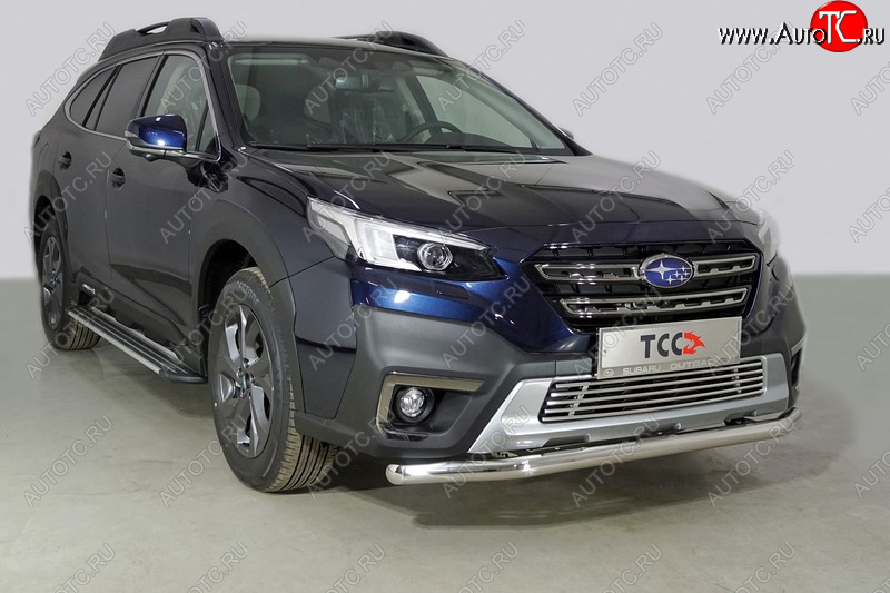 21 599 р. Защита переднего бампера нижняя d60,3 мм ТСС Тюнинг Subaru Outback BT универсал (2019-2025) (нержавейка)  с доставкой в г. Владивосток